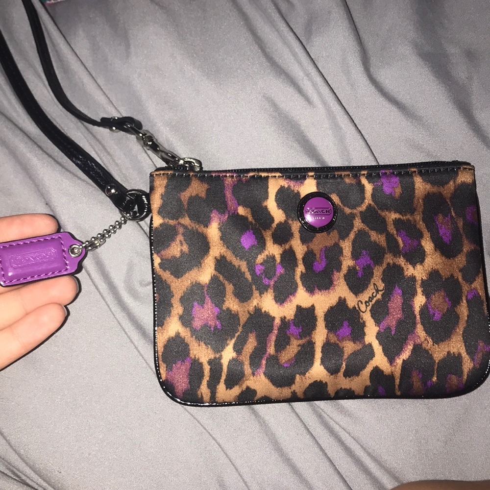 Purple/ Cheetah Authentic Coach Wallet